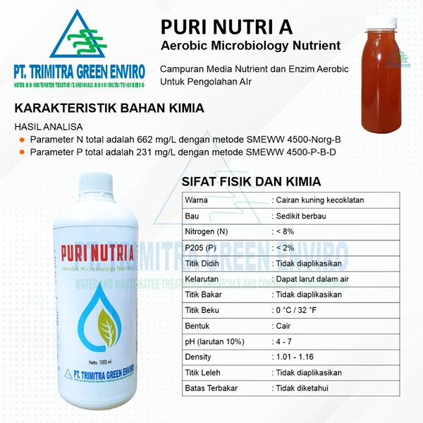PURI NUTRI A - 1 Liter (Aerobic An Aerobic Microbiology Nutrient)