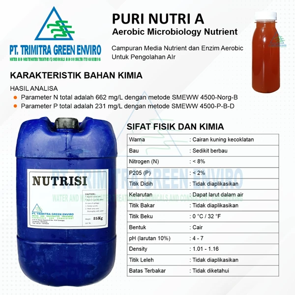 PURI NUTRI A - 25kg (Nutrisi Bakteri Probiotik Penghilang Bau dan Pengurai Limbah)