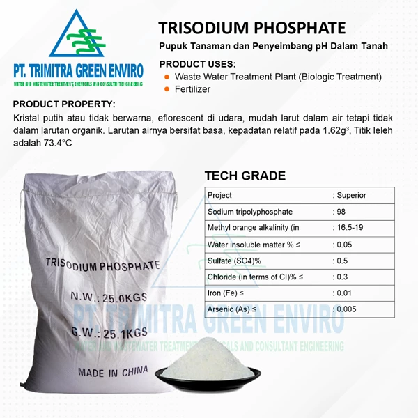Trisodium Phosphate (TSP) Pure TSP 98% - 25kg Inorganic Salt